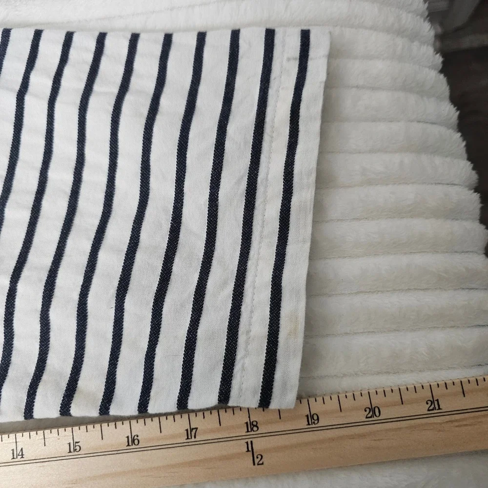 J. Jill Mariner Striped Zip Up Hooded Jacket 4X White Navy Nautical Coastal